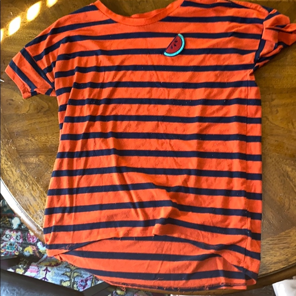 Red and blue water melon t shirt